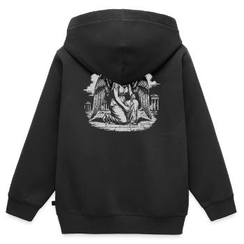 Angelic zeichnet geometrische Formen in Ruins - Kinder Premium Organic Zip Hoodie - Schwarz - Hinten - AI Model Kid Male (0cm)