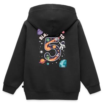 Abflug ins Weltall 5. Geburtstag Kindergeburtstag - Kinder Premium Organic Zip Hoodie - Schwarz - Hinten - AI Model Kid Male (0cm)