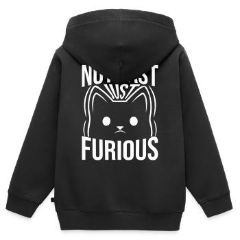Not Fast Just Furious - Sweat Premium à capuche zippé enfant bio - noir - Dos - AI Model Kid Male (0cm)