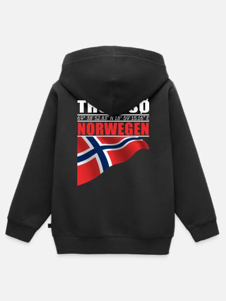 Tromsø - Kinder Premium Organic Zip Hoodie - Schwarz