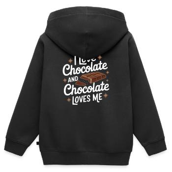 chocolat - Sweat Premium à capuche zippé enfant bio - noir - Dos - AI Model Kid Male (0cm)