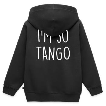Danseur de tango - Sweat Premium à capuche zippé enfant bio - noir - Dos - AI Model Kid Male (0cm)