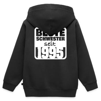 Geschwister 1995 - Kinder Premium Organic Zip Hoodie - Schwarz - Hinten - AI Model Kid Male (0cm)