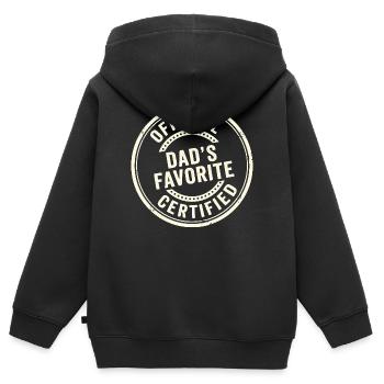 Lieblingskind Lustiges Offizielles Papas Lieblings - Kinder Premium Organic Zip Hoodie - Schwarz - Hinten - AI Model Kid Male (0cm)