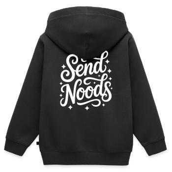 Send Noods Ramen - Kinder Premium Organic Zip Hoodie - Schwarz - Hinten - AI Model Kid Male (0cm)