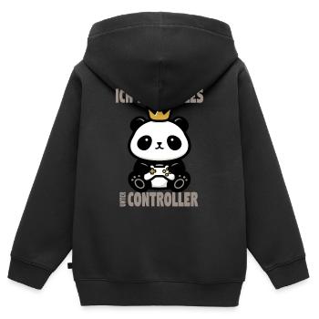 ich habe alles unter controller - Kinder Premium Organic Zip Hoodie - Schwarz - Hinten - AI Model Kid Male (0cm)