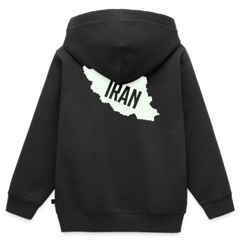 Iran Maps Typo - Kids Premium Organic Zip-up Hoodie - black - Back - AI Model Kid Male (0cm)
