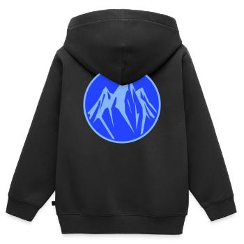 Berge Gebirge - Kinder Premium Organic Zip Hoodie - Schwarz - Hinten - AI Model Kid Male (0cm)