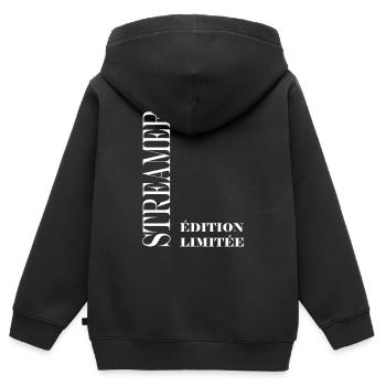 Wimpel - Kinder Premium Organic Zip Hoodie - Schwarz - Hinten - AI Model Kid Male (0cm)