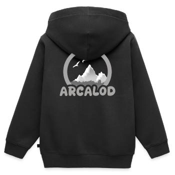 Trekking Arcalod - Kids Premium Organic Zip-up Hoodie - black - Back - AI Model Kid Male (0cm)