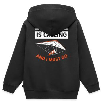 Gleitschirmfliegen Gleitschirmflieger Gleitschirm - Kinder Premium Organic Zip Hoodie - Schwarz - Hinten - AI Model Kid Male (0cm)
