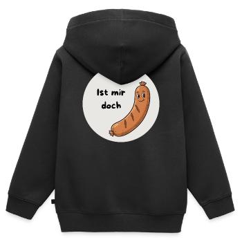 Ist mir doch Wurst - Kinder Premium Organic Zip Hoodie - Schwarz - Hinten - AI Model Kid Male (0cm)