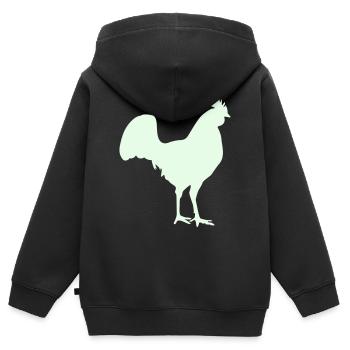 Silhouette du coq - Sweat Premium à capuche zippé enfant bio - noir - Dos - AI Model Kid Male (0cm)