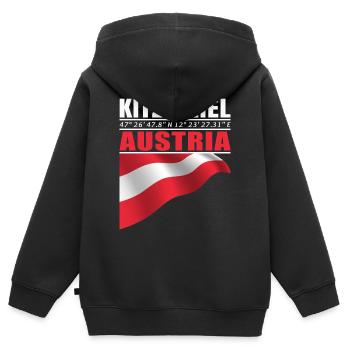 Kitzbühel - Kinder Premium Organic Zip Hoodie - Schwarz - Hinten - AI Model Kid Male (0cm)