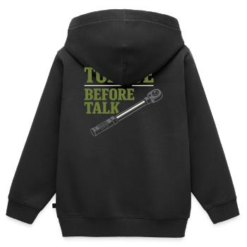 Traktormechaniker Dieselreparatur Tech - Kinder Premium Organic Zip Hoodie - Schwarz - Hinten - AI Model Kid Male (0cm)