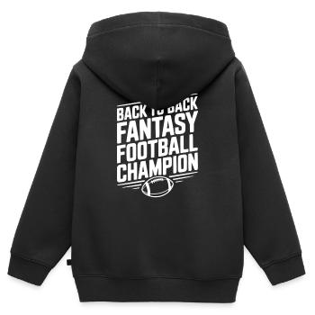 Hintereinanderfolgende Fantasy-Football-Meisterin - Kinder Premium Organic Zip Hoodie - Schwarz - Hinten - AI Model Kid Male (0cm)