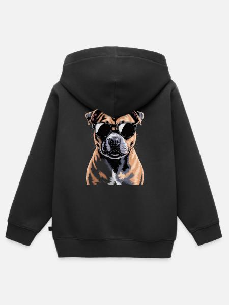 Staffordshire Bullterrier - Kinder Premium Organic Zip Hoodie - Schwarz