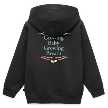 Vorgeburtliches Yoga Werdende Mutter - Kinder Premium Organic Zip Hoodie - Schwarz - Hinten - AI Model Kid Male (0cm)