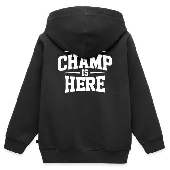 The Champ is Here - Kids Premium Organic Zip-up Hoodie - black - Back - AI Model Kid Male (0cm)
