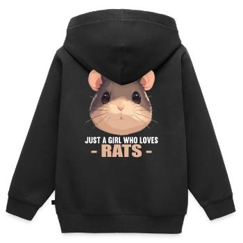 Rat Rat - Sweat Premium à capuche zippé enfant bio - noir - Dos - AI Model Kid Male (0cm)
