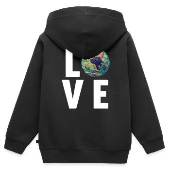 Rat Rat - Sweat Premium à capuche zippé enfant bio - noir - Dos - AI Model Kid Male (0cm)