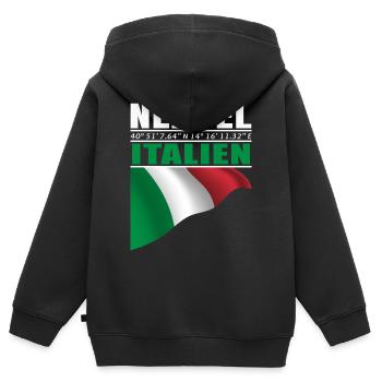 Neapel - Kinder Premium Organic Zip Hoodie - Schwarz - Hinten - AI Model Kid Male (0cm)