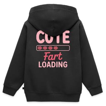 Furzen Sprüche Furz Lustiges Furzen Geschenk - Kinder Premium Organic Zip Hoodie - Schwarz - Hinten - AI Model Kid Male (0cm)
