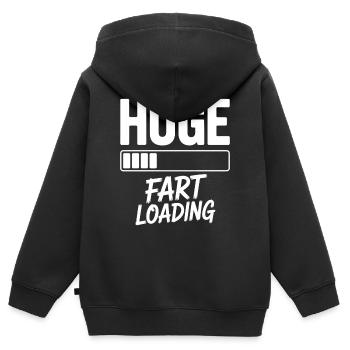 Furzen Sprüche Furz Lustiges Furzen Geschenk - Kinder Premium Organic Zip Hoodie - Schwarz - Hinten - AI Model Kid Male (0cm)