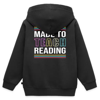 Grundschule Vorschule Grundschullehrer Lesen - Kinder Premium Organic Zip Hoodie - Schwarz - Hinten - AI Model Kid Male (0cm)