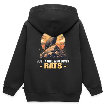 Rat Rat - Sweat Premium à capuche zippé enfant bio - noir - Dos - AI Model Kid Male (0cm)
