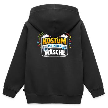 Lingerie costumée de carnaval cadeau drôle - Sweat Premium à capuche zippé enfant bio - noir - Dos - AI Model Kid Male (0cm)