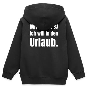 Le désir des fêtes dans une typographie audacieuse - Sweat Premium à capuche zippé enfant bio - noir - Dos - AI Model Kid Male (0cm)