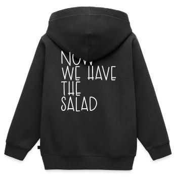 MAINTENANT, NOUS AVONS LA SALADE - Sweat Premium à capuche zippé enfant bio - noir - Dos - AI Model Kid Male (0cm)