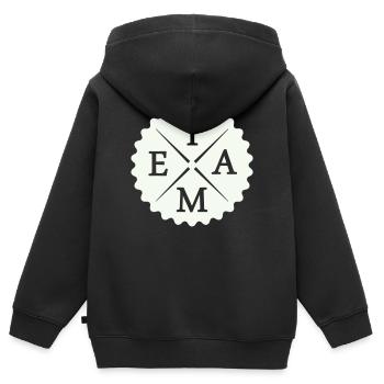 Équipe - Sweat Premium à capuche zippé enfant bio - noir - Dos - AI Model Kid Male (0cm)