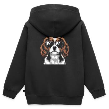 King Charles Spaniel - Kinder Premium Organic Zip Hoodie - Schwarz - Hinten - AI Model Kid Male (0cm)
