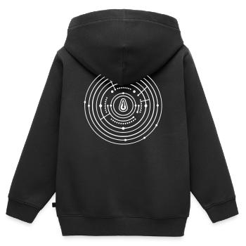 Kornkreis Planeten System Abstrakt Vektor - Kinder Premium Organic Zip Hoodie - Schwarz - Hinten - AI Model Kid Male (0cm)
