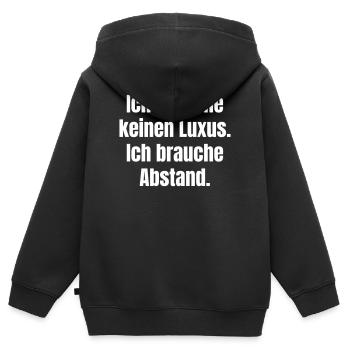 J’ai besoin de distance plutôt que de luxe - Sweat Premium à capuche zippé enfant bio - noir - Dos - AI Model Kid Male (0cm)