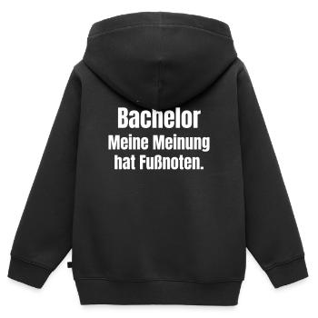 Je suis célibataire, mon avis en bas de page - Sweat Premium à capuche zippé enfant bio - noir - Dos - AI Model Kid Male (0cm)