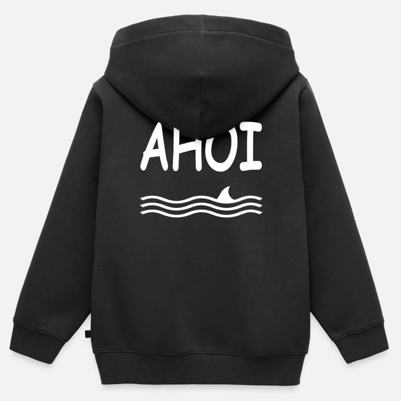 Ohé - Sweat Premium à capuche zippé enfant bio - noir