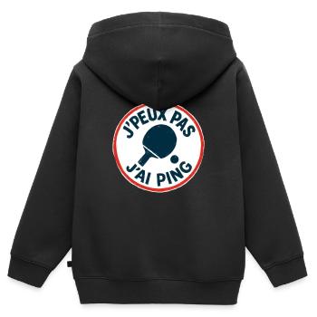 Ich kann nicht, ich ping. - Kinder Premium Organic Zip Hoodie - Schwarz - Hinten - AI Model Kid Male (0cm)