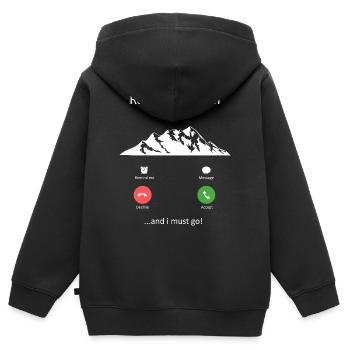 Rocky Mountain m’appelle et je dois partir - Sweat Premium à capuche zippé enfant bio - noir - Dos - AI Model Kid Male (0cm)