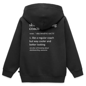 Définition de coach de skateboard : skateur drôle - Sweat Premium à capuche zippé enfant bio - noir - Dos - AI Model Kid Male (0cm)