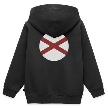 Drapeau rond de l’Alabama - Sweat Premium à capuche zippé enfant bio - noir - Dos - AI Model Kid Male (0cm)