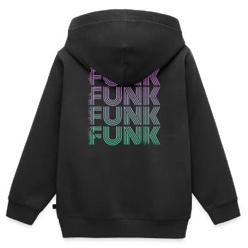 Funk Vintage - Sweat Premium à capuche zippé enfant bio - noir - Dos - AI Model Kid Male (0cm)