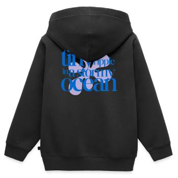 Tiny ripple in a stormy ocean (lavender) - Kids Premium Organic Zip-up Hoodie - black - Back - AI Model Kid Male (0cm)