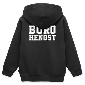 Bureau Hengst - Sweat Premium à capuche zippé enfant bio - noir - Dos - AI Model Kid Male (0cm)