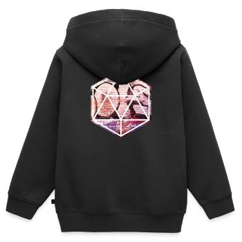 Prisme de graffiti géométrique sur mur de briques - Sweat Premium à capuche zippé enfant bio - noir - Dos - AI Model Kid Male (0cm)