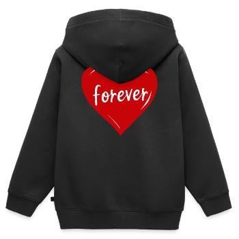 Valentine's Day Red Heart Red Gift Valentine's Day - Kids Premium Organic Zip-up Hoodie - black - Back - AI Model Kid Male (0cm)