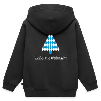 White-blue Christmas - Kids Premium Organic Zip-up Hoodie - black - Back - AI Model Kid Male (0cm)