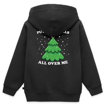 Pose tes couilles sur moi – W inapproprié - Sweat Premium à capuche zippé enfant bio - noir - Dos - AI Model Kid Male (0cm)